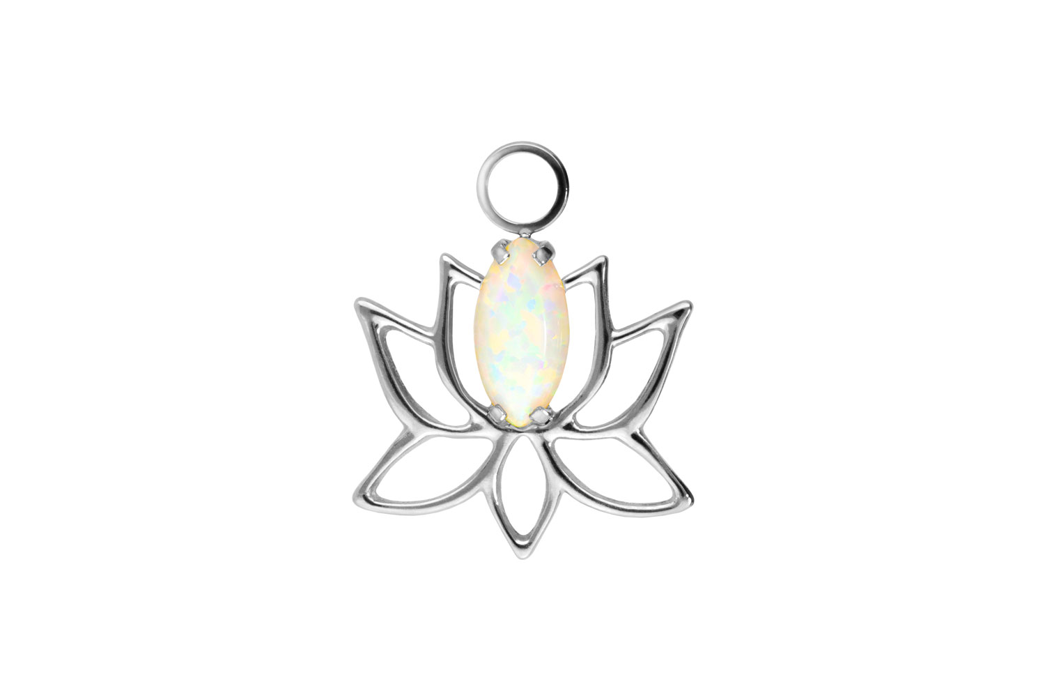 Titan Anhänger für Clicker LOTUSBLÜTE + SYNTHETISCHER OPAL von Piercingline